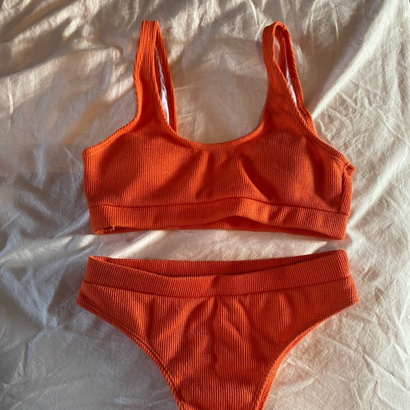 SHEIN Burnt Orange High Waisted Swimsuit - Picture 1 of 6